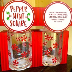 Peppermint Square Peppermint Acrylic Cups